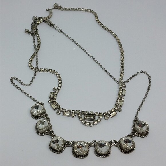 CURATED bundle 2 glam style dazzling necklaces vintage and modern - Picture 2 of 4